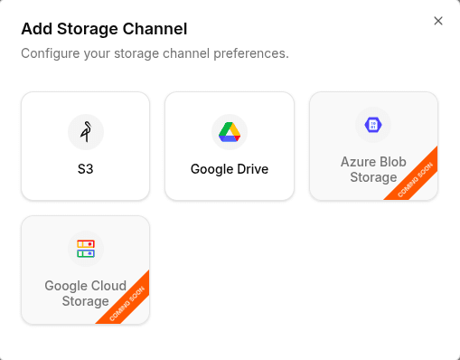Choose storage provider