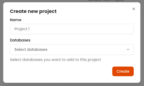 Create project dialog