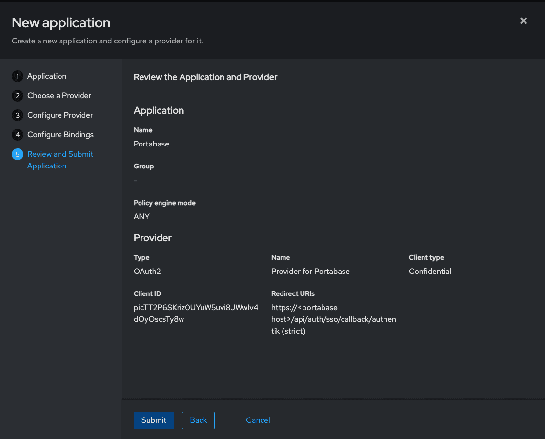 Authentik - Review the application and provider