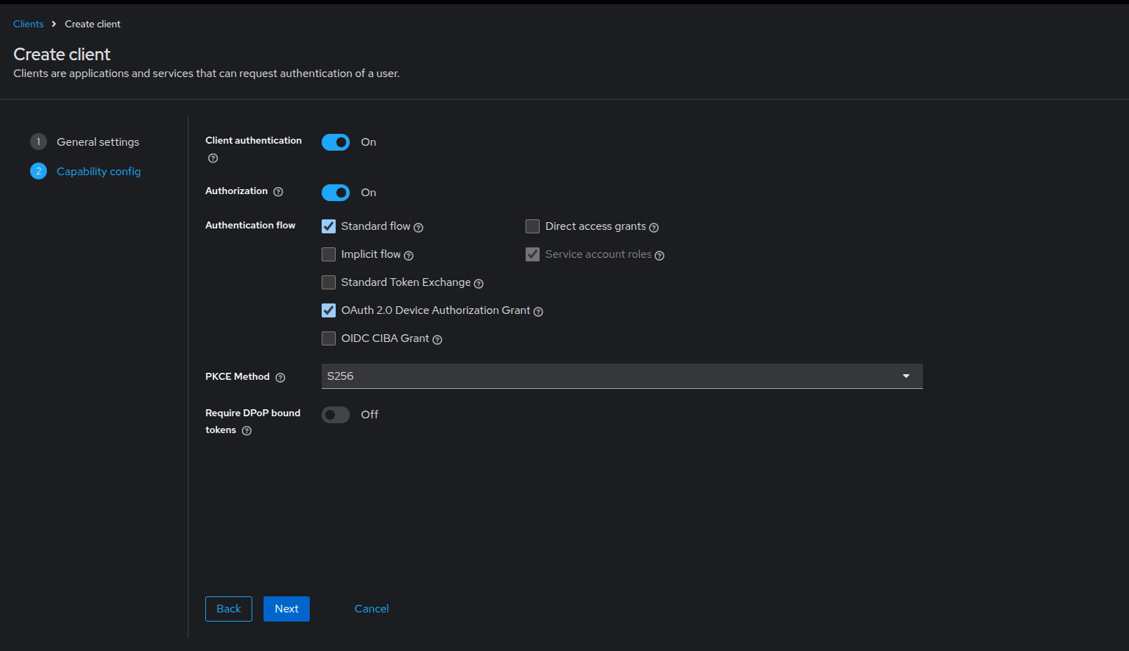 Keycloak configuration