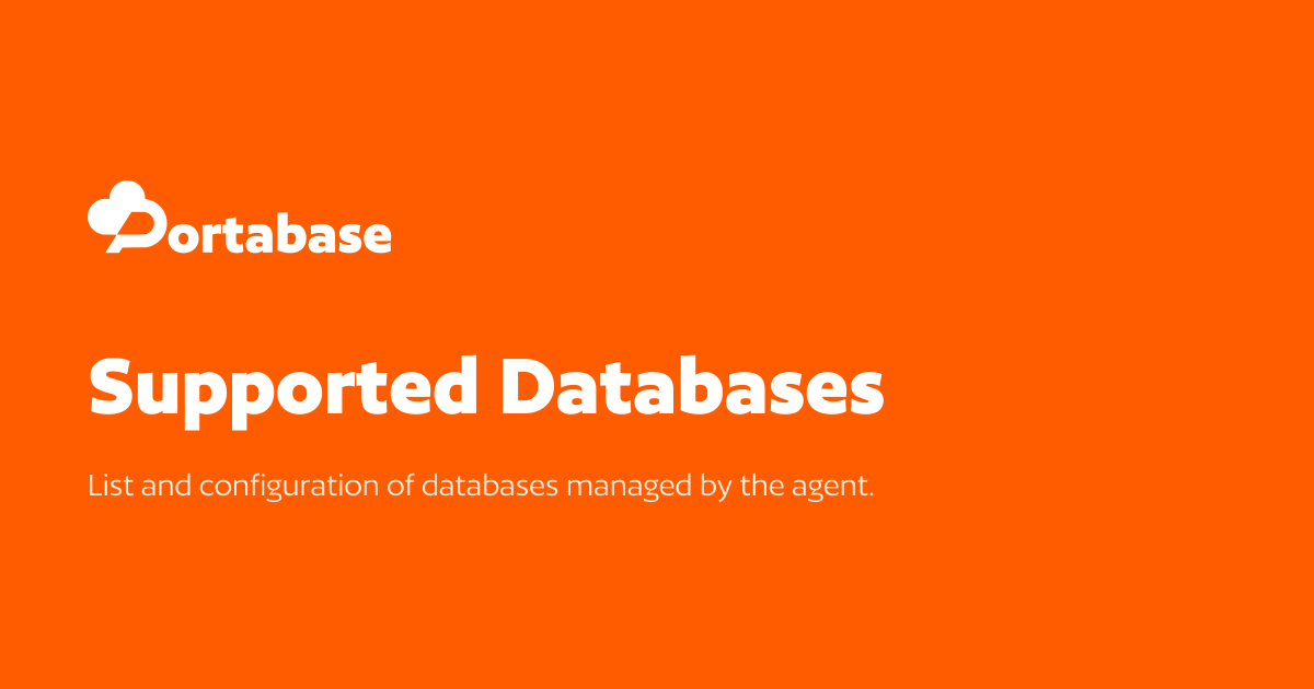 Supported Databases - Portabase Documentation